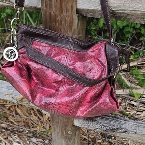 New York & Company Pink and Brown Shoulder Bag
